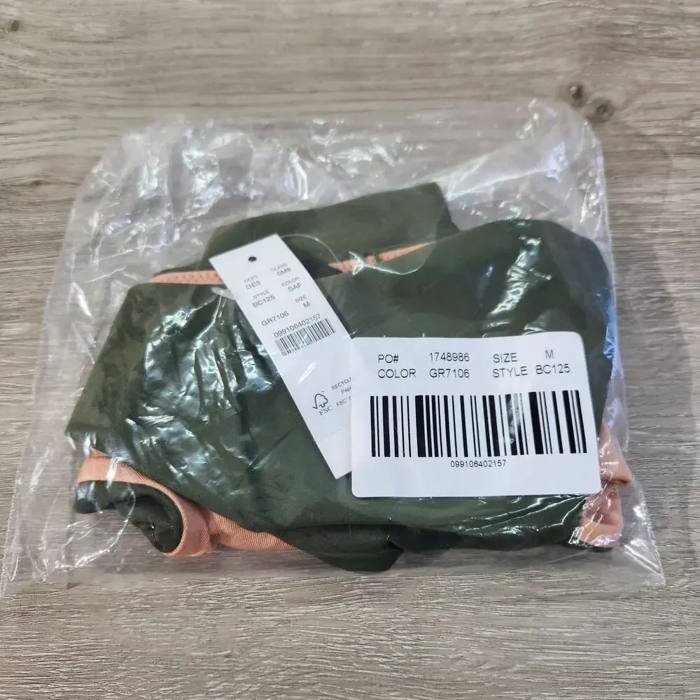 J. Crew Dark Green Curved Waist Cheeky Bikini Bottom New With Tags Womens Size M